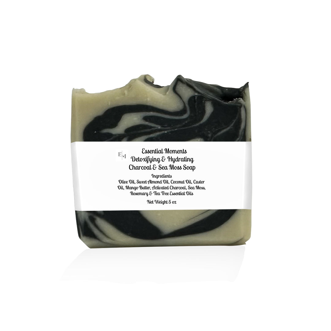 Detoxifying & Hydrating Charcoal and Sea Moss Soap - Essential Moments